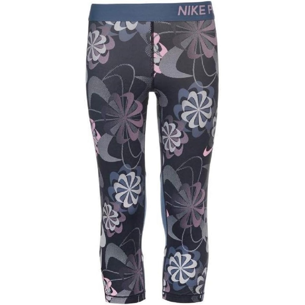 Nike Pro Dri-FIT Capri Crop Leggings Youth Girls‎ L Floral Training Athletic